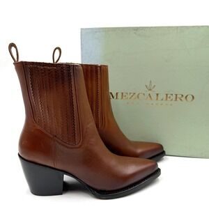 Mezcalero Ady Nuez Boot Brown Leather Western Pointed Toe Womens Sz 10 US